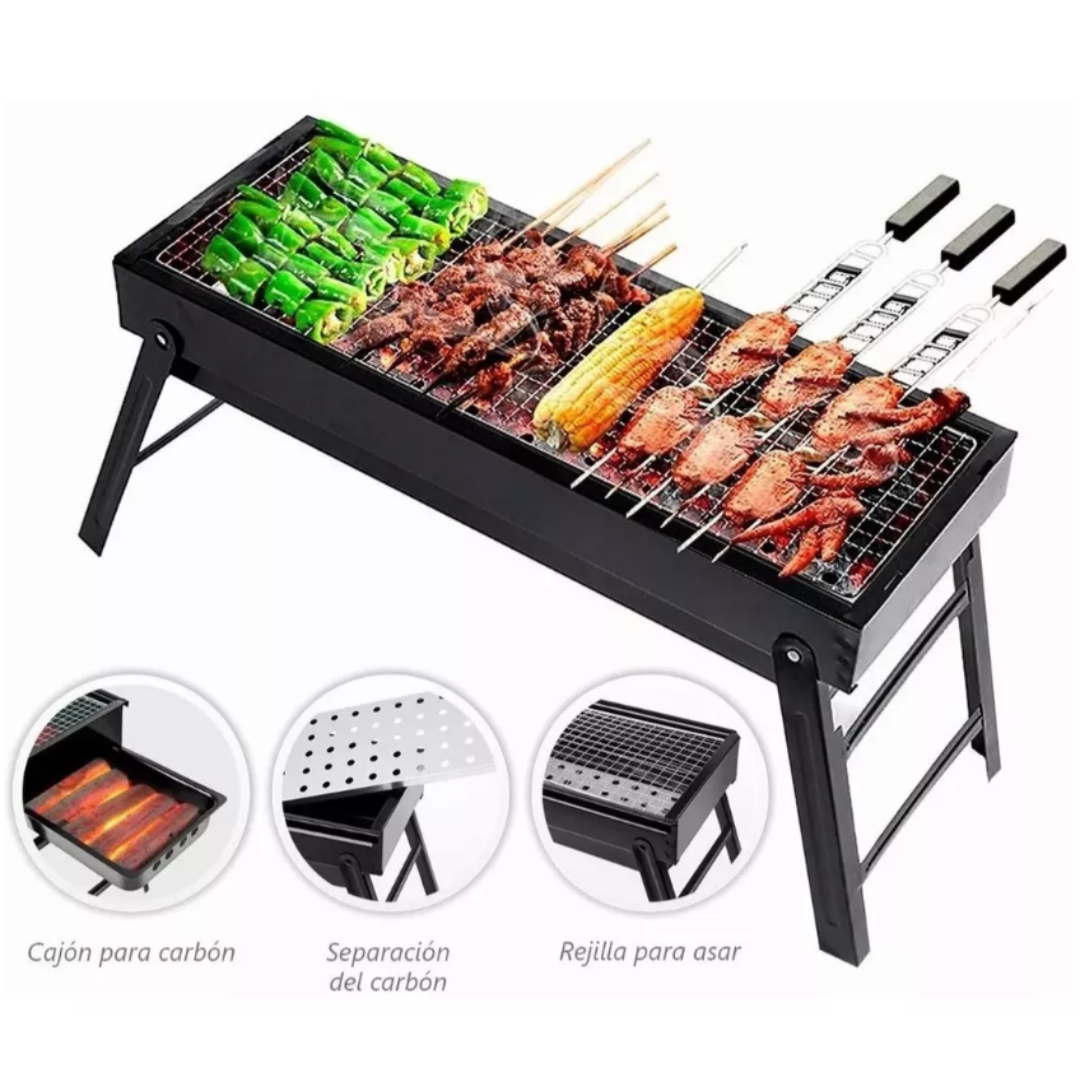 ASADOR PORTÁTIL AL CARBÓN - Parrilla Plegable