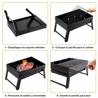 ASADOR PORTÁTIL AL CARBÓN - Parrilla Plegable