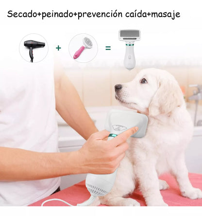 CEPILLO 2 en 1 SECADOR y ALACIADOR PARA MASCOTAS 🐶